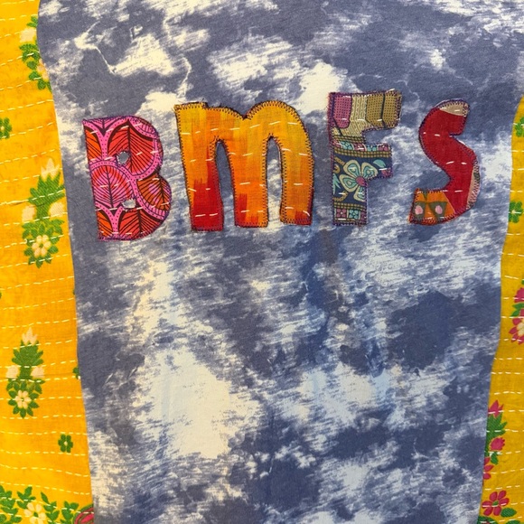 Handcrafted Upcycled BILLY STRINGS Kantha Tunic with Pockets and Appliqué NWT - Picture 11 of 12